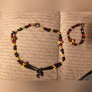 Beautiful Glass Bead necklace and bracelet set